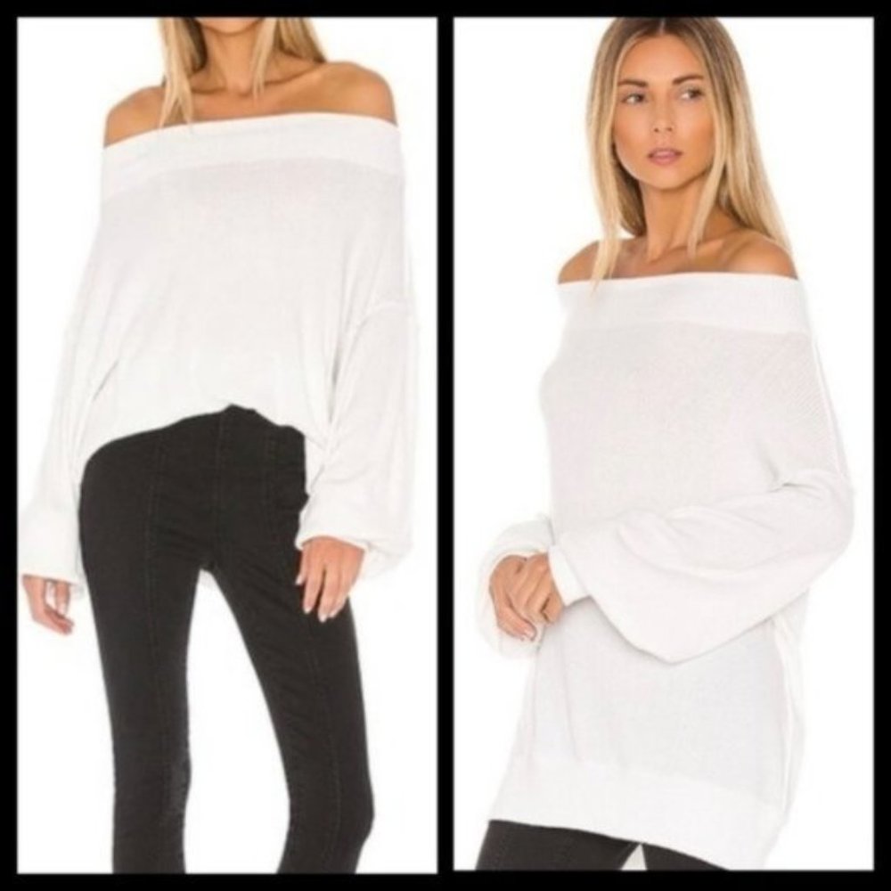 Free People Gray Main Squeeze Hacci Shirt Medium - Picture 7 of 8